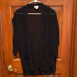 See through black cardigan